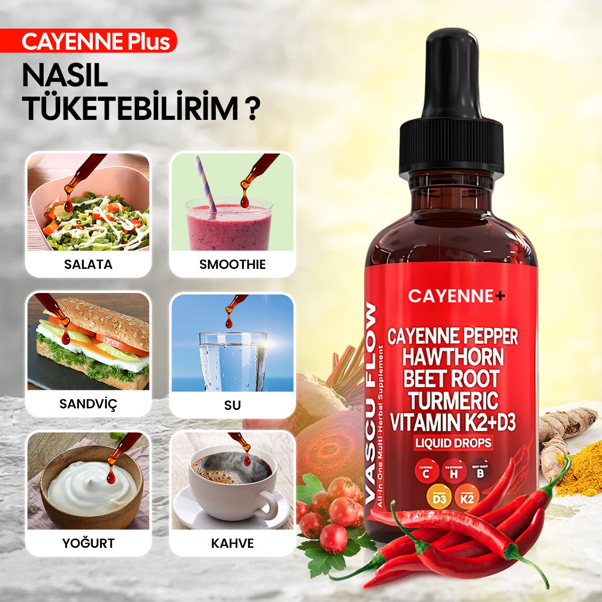 Cayenne+ Vacsu Flow - Aktif damar sağlığı